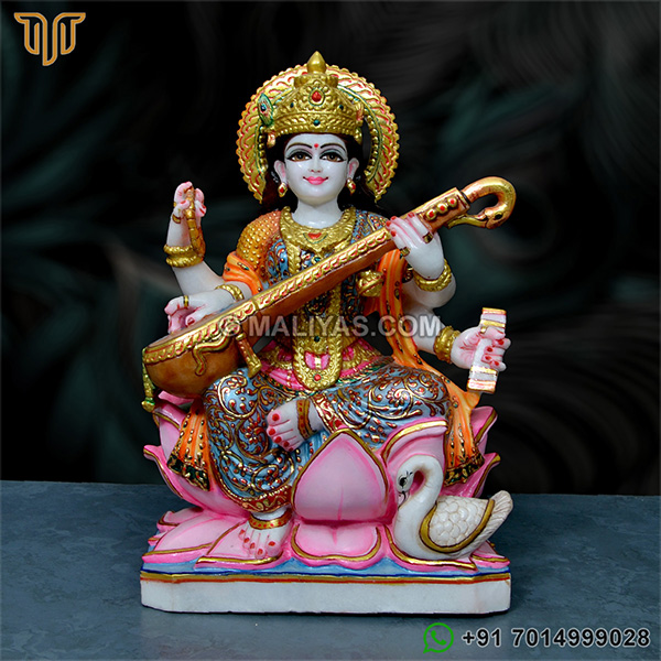 Marble Saraswati statue