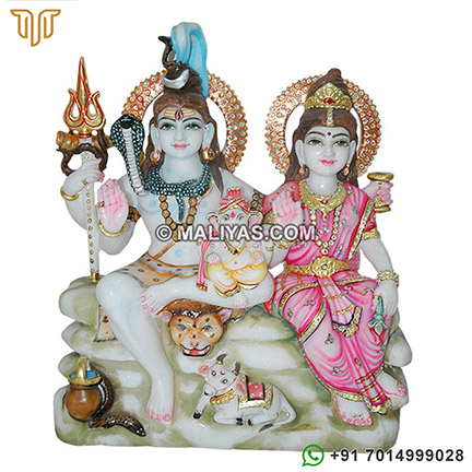Marble Shankar Parvati Statue