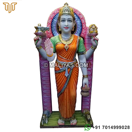 Marble Standing Parvati Statue
