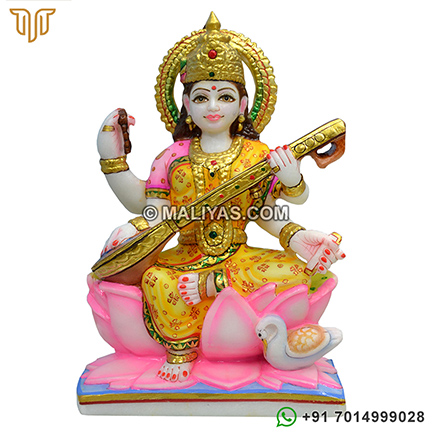 Marble Statue of Goddess Saraswati
