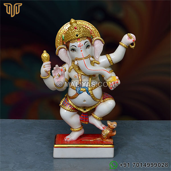 Marble dancing ganesh Statue