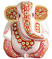 Marble ganesh with kundan painting work