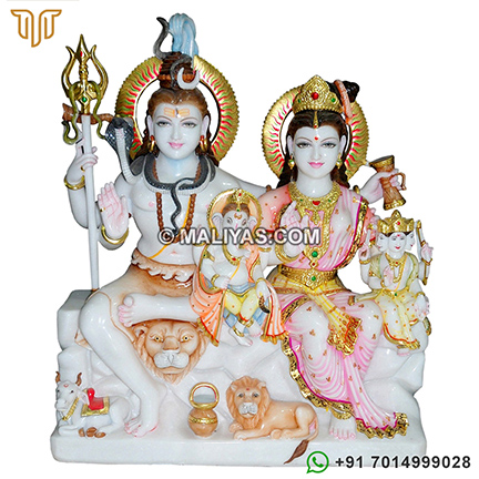 Marble shiv parivar murti statue
