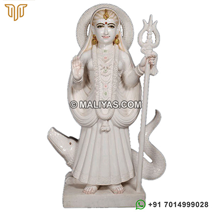 Pure White Marble Khodiyar Maa Murti