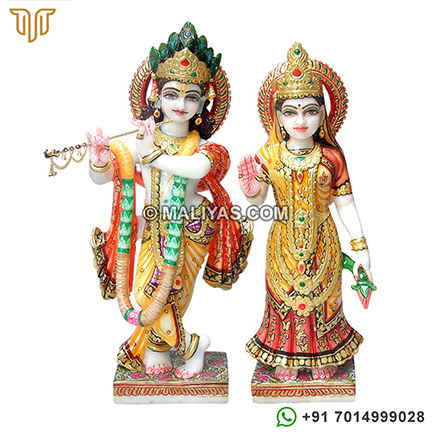 Radha Krishna from White makrana Marble