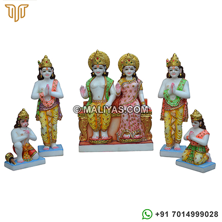 Ram Darbar Family Hindu marble Statues