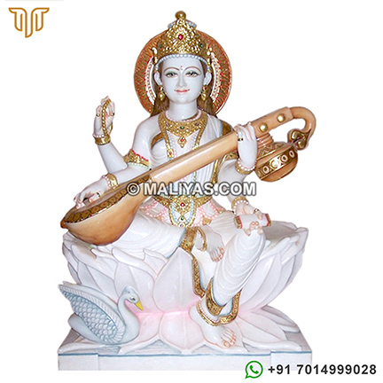 Saraswati Statue from Marble Stone