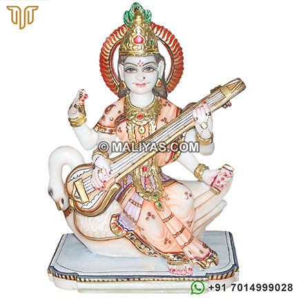 Saraswati Statue from makarana marble