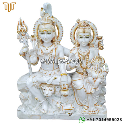 Shiv Parivar from Pure White makrana Marble