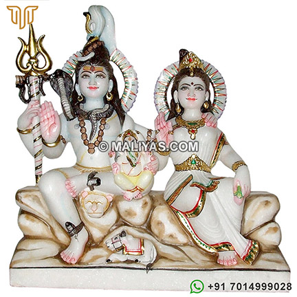 Shiv Parivar from White makrana Marble