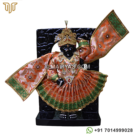 Super Black Marble Ston Shrinathji Statue