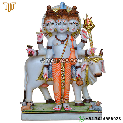 Superior quality Marble Dattatreya Statue