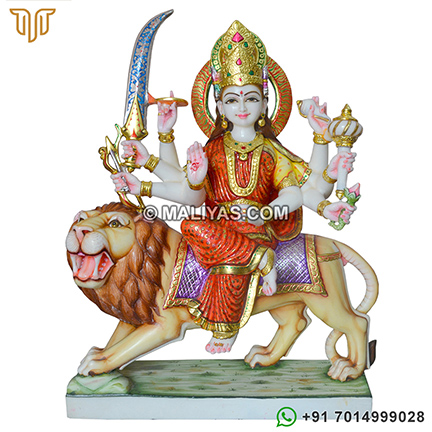 Superior quality Marble Durga Statue