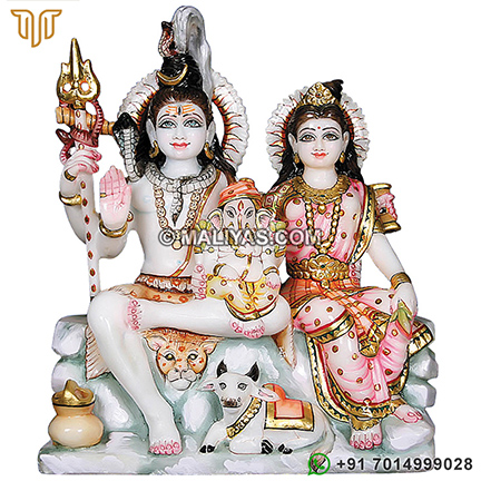 Superior quality Marble Family of Lord Shiva