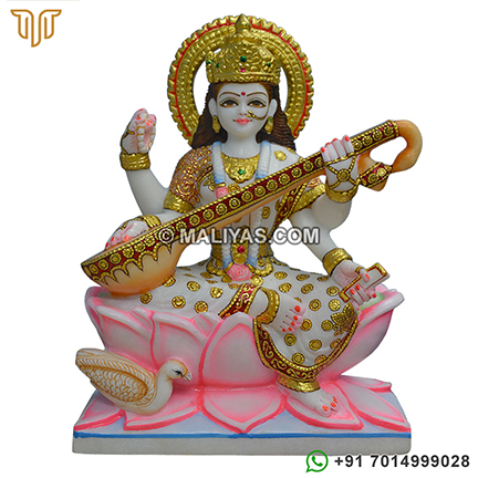 Superior quality Marble Saraswati ji Statue