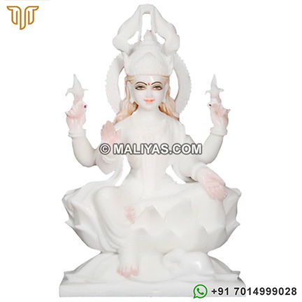White Laxmi statue from Makrana Marble