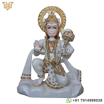 White Makrana Lord Hanuman Vigraham