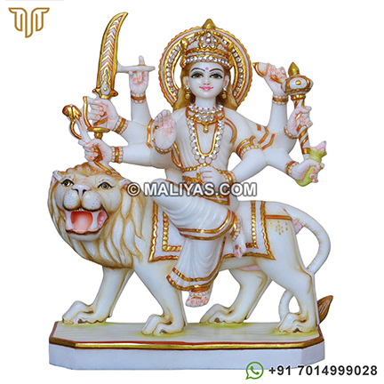 White Makrana Marble Goddess Durga