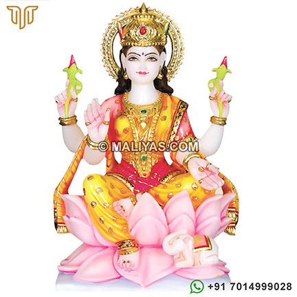 White Makrana Marble Goddess Laxmi