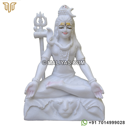 White Makrana Marble Shankar statue