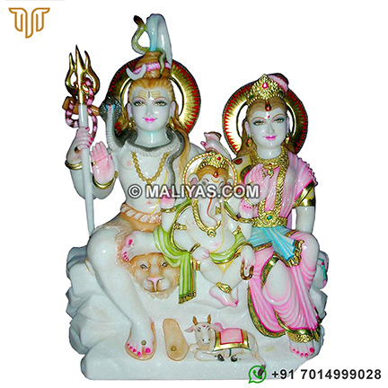 White Makrana Marble Shiva privar statue