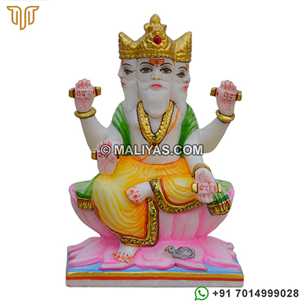 White Marble Brahma Statue