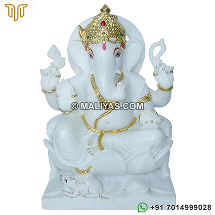 White Marble Ganesha Moorti