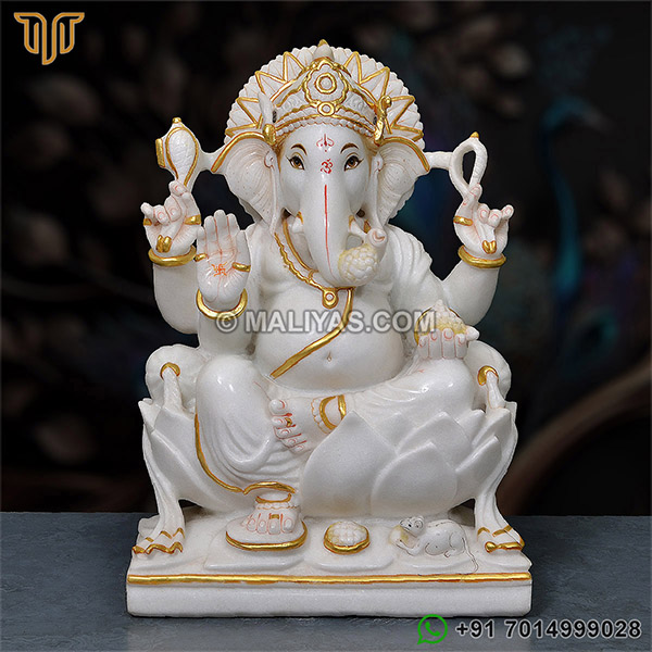 White Marble Ganesha Moorti