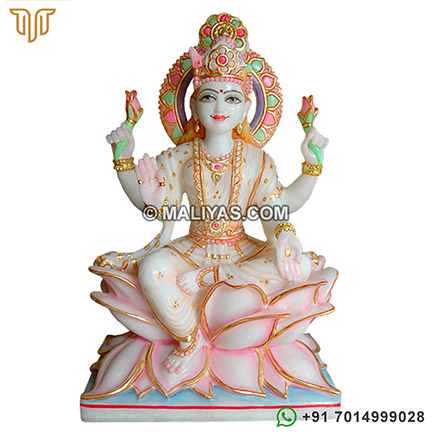White Marble Laxmi Statue