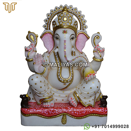 White Marble Lord Ganesha Statue