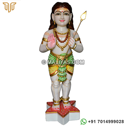 White Marble Murugan Statues