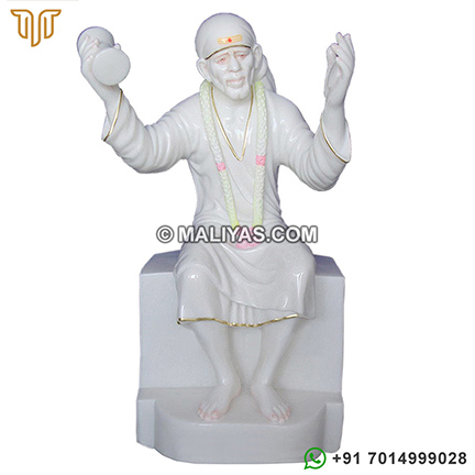 White Marble Sai Baba Moorti