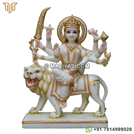 White durga Statue from makrana marble