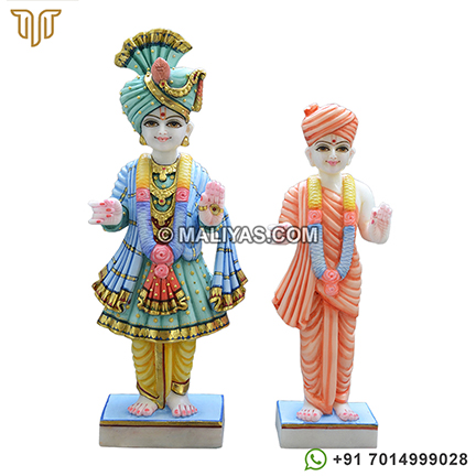 buy Marble Swami narayan and Gunatitanand Swami Murti Online