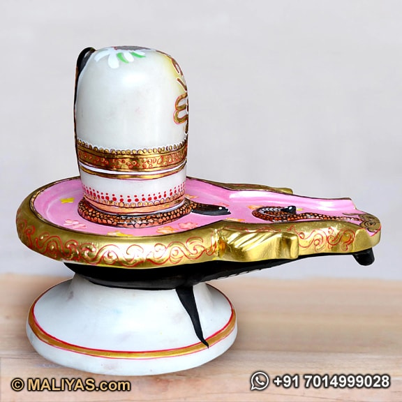 3.3 Inch White Marble Shiva Lingam Shivling 